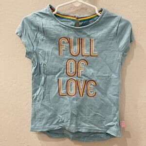 Little Bird by Jools Oliver Blue Full Of Love Short Sleeve Shirt